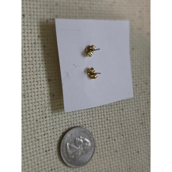 CottageCore Pink Faux Pearl Pierced Earrings Coquette Gold Tone Studs Gift Cute - Picture 3 of 3